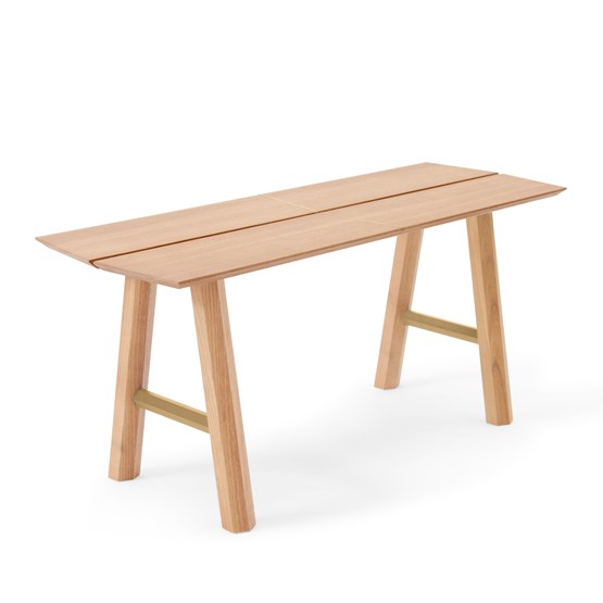 SAVIA Bench - Clear wood / Gold details - Design : WOODENDOT