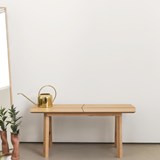 SAVIA Bench - Clear wood / Gold details 2