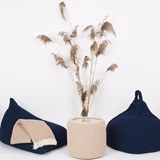 Knitted woolen bean bag - blue - Blue - Design : SanFates 3