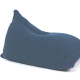 Pouf poire en laine tricotée - bleu - Bleu - Design : SanFates 2