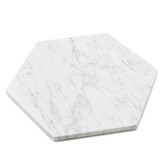 Dessous de plat hexagonal - marbre blanc et liège 3