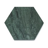 Dessous de plat hexagonal - marbre vert et liège - Marbre - Design : Fiammetta V 2