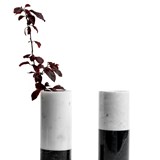 Cylindrical  vase - white and black marble - Marble - Design : FiammettaV 4