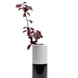 Cylindrical  vase - white and black marble - Marble - Design : FiammettaV 2