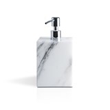 Distributeur de savon carré à pompe - marbre blanc  - Marbre - Design : Fiammetta V 2