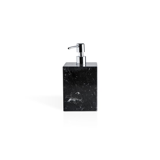 Distributeur de savon carré à pompe - marbre noir - Marbre - Design : Fiammetta V
