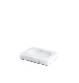 Squared soap dish - white marble