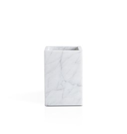 Squared toothbrush holder - white marble 