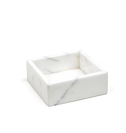 Boîte à coton - marbre blanc