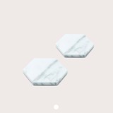 Dessous de verres - marbre blanc et liège - Marbre - Design : FiammettaV 5