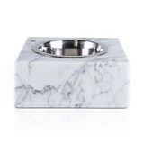 Bol carré pour chien/chat - marbre blanc  - Marbre - Design : Fiammetta V 2