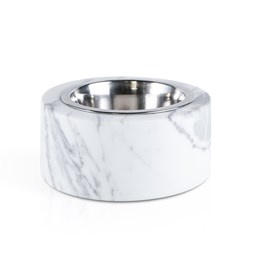 Rounded bowl for dog/cat - white marble 