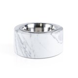 Rounded bowl for dog/cat - white marble  2
