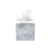 Squared tissue box cover - White marble  3