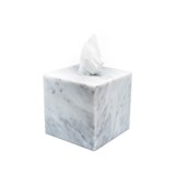 Squared tissue box cover - White marble  4