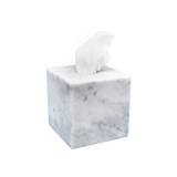 Squared tissue box cover - White marble  2
