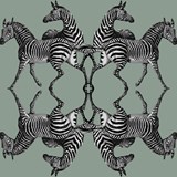 Zebra Wallpaper - green riviera - Green - Design : Tenue de Ville 2
