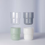 Glasses set of 4 pieces 250 ml STACK - milky white - White - Design : Maarten Baptist 2