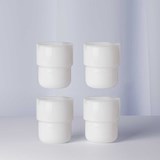 Glasses set of 4 pieces 250 ml STACK - milky white - White - Design : Maarten Baptist 6