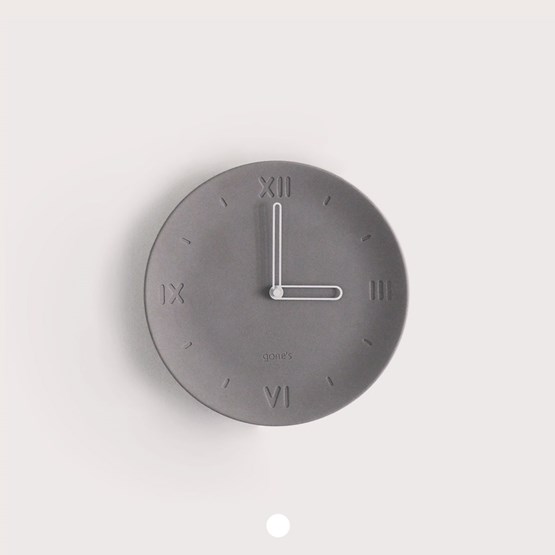 Antan Clock - White needles - Concrete - Design : Gone's