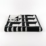 CONCRETE LANDSCAPE - Block Window Blanket #7 - Black - Design : KVP - Textile Design 6