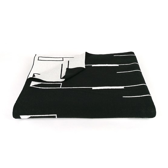 CONCRETE LANDSCAPE - Lines Sequence Blanket #8 - Black - Design : KVP - Textile Design