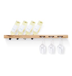 MODEL B wine and glass rack - one piece ash wood