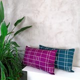 BLOCK WINDOW + GRID Cushion - Corail 09 - Orange - Design : KVP - Textile Design 8
