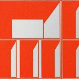 Coussin BLOCK WINDOW + GRID - corail 09 - Orange - Design : KVP - Textile Design 5