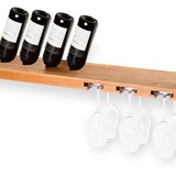 Wine and glass rack MODEL B - one piece pear wood - Light Wood - Design : TU LAS 3
