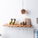 Wine and glass rack MODEL B - one piece pear wood - Light Wood - Design : TU LAS 4