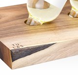 Wine and glass rack MODEL B  - one piece walnut wood - Dark Wood - Design : TU LAS 2