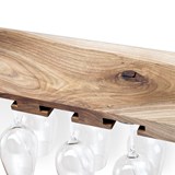 Wine and glass rack MODEL B  - one piece walnut wood - Dark Wood - Design : TU LAS 3
