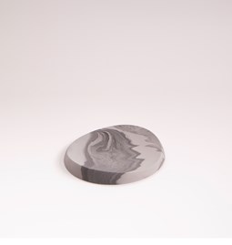 Oval tray in marble finish - Grey marble