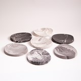 Oval tray in marble finish - White marble 2