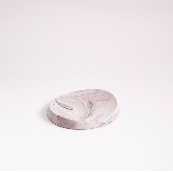 Plateau ovale en finition marbre - Marbre blanc - Marbre - Design : Extra&ordinary Design