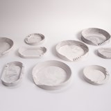 Ensemble de plateaux ronds en marbre Scala - marbre blanc - Béton - Design : Extra&ordinary Design 4