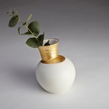 Vase SPEAK - Blanc et dorure - Or - Design : Jo Davies 3
