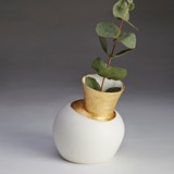 Vase SPEAK - Blanc et dorure - Or - Design : Jo Davies 2