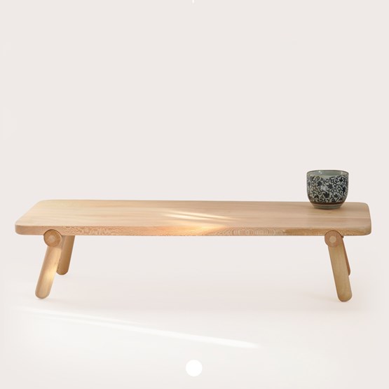 Table basse pliante UTILITY - Platane - Bois clair - Design : Beuzeval Furniture