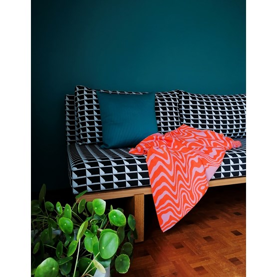 MOIRE Blanket - STRUCTURE capsule collection - Orange - Design : KVP - Textile Design