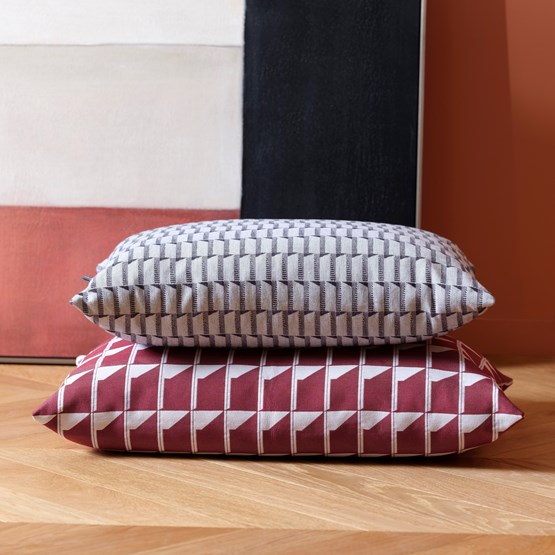 Jacquard Shadow Volume Terracotta Cushion - Terracota - Design : KVP - Textile Design