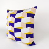 Volume Block 03 Cushion - Blue - Design : KVP - Textile Design 4