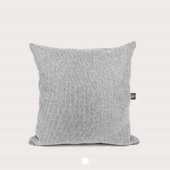 Quilted Wool Light Grey Cushion - Design : KVP - Textile Design