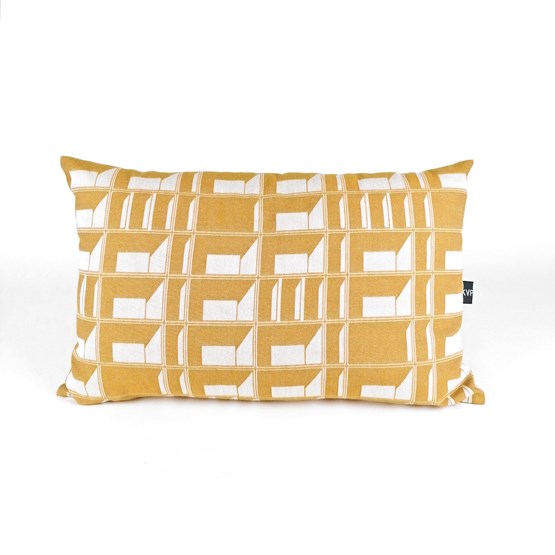 BLOCK WINDOW or cushion - STRUCTURE capsule collection - Yellow - Design : KVP - Textile Design