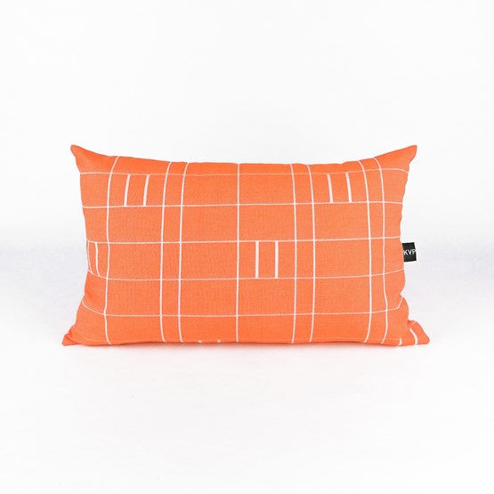 Coussin GRID capucine - Collection capsule STRUCTURE - Orange - Design : KVP - Textile Design