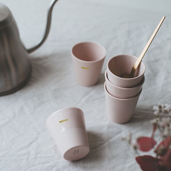 Espresso cup "LOVE" - powder pink - Pink - Design : Sophie Masson