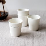 Espresso cup "LA VITA E BELLA" - off-white - White - Design : Sophie Masson 3