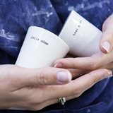 Set of espresso cups "BEAU GOSSE - JOLIE MOME" - off-white - White - Design : Sophie Masson 3