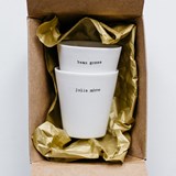 Set of espresso cups "BEAU GOSSE - JOLIE MOME" - off-white - White - Design : Sophie Masson 4
